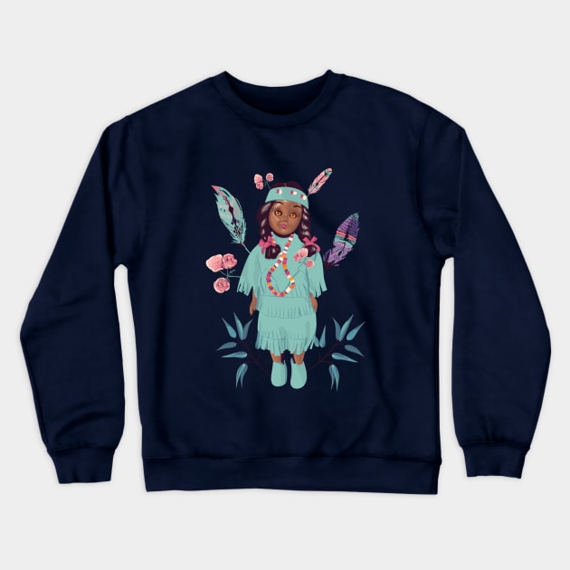 Native American Indian doll Crewneck Sweatshirt by Mimie20